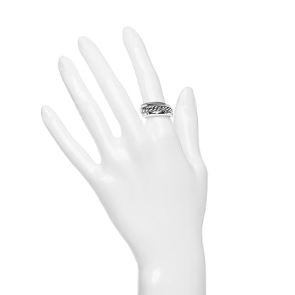 David Yurman Sterling Silver Diamond 9mm Stax Narrow Ring 52 6 2 of 5
