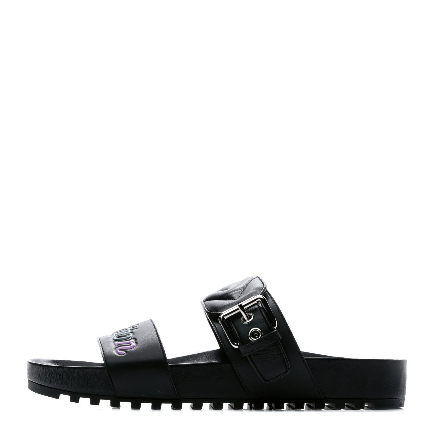 Louis Vuitton Calfskin New Wave Bom Dia Mule Sandals 40 Black 1 of 9