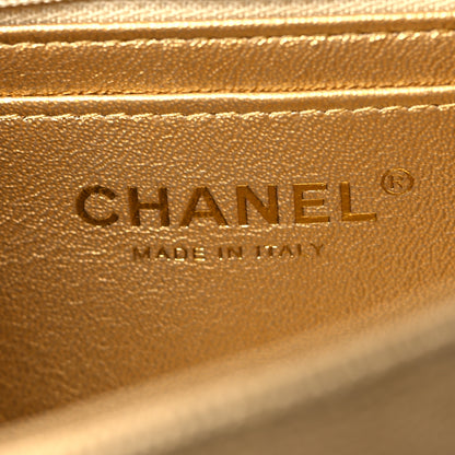Chanel Metallic Caviar Quilted Mini Top Handle Rectangular Flap Gold 6 of 11
