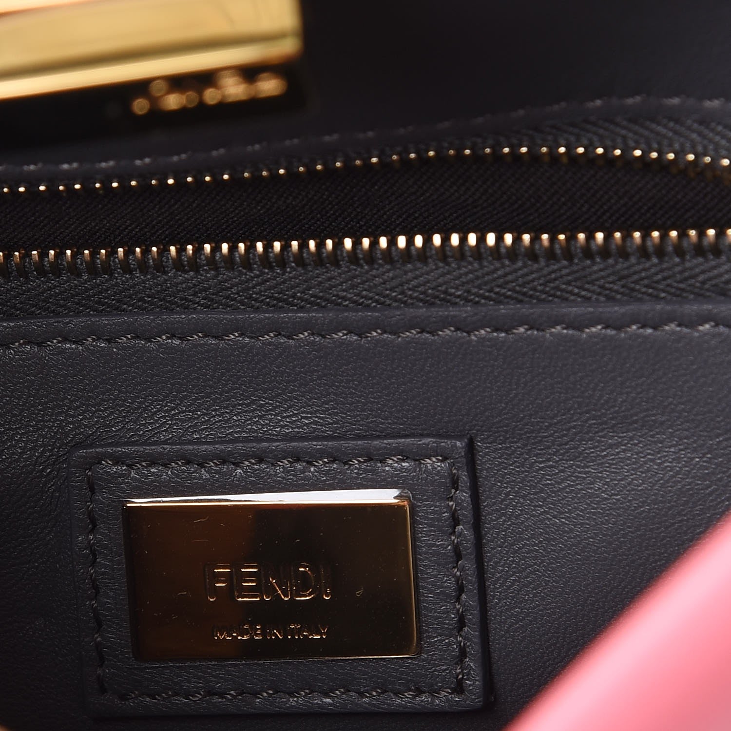 Fendi Nappa Colorblock Mini Peekaboo Iconic Satchel Rosa Fluo Oxigen Slate 8 of 9