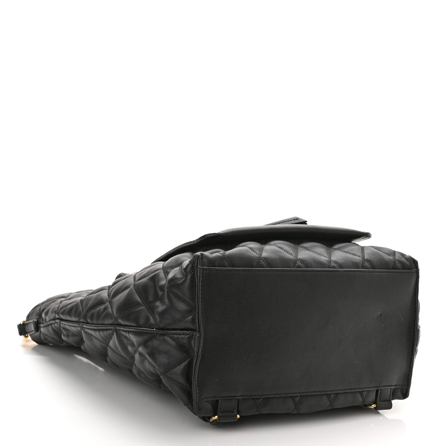 Rubberized Canvas Quilted Duo Backpack Black