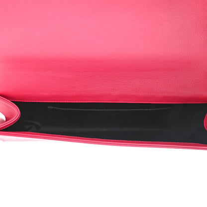 Saint Laurent Calfskin Monogram Large Belle De Jour Clutch Lipstick Fuchsia 5 of 7