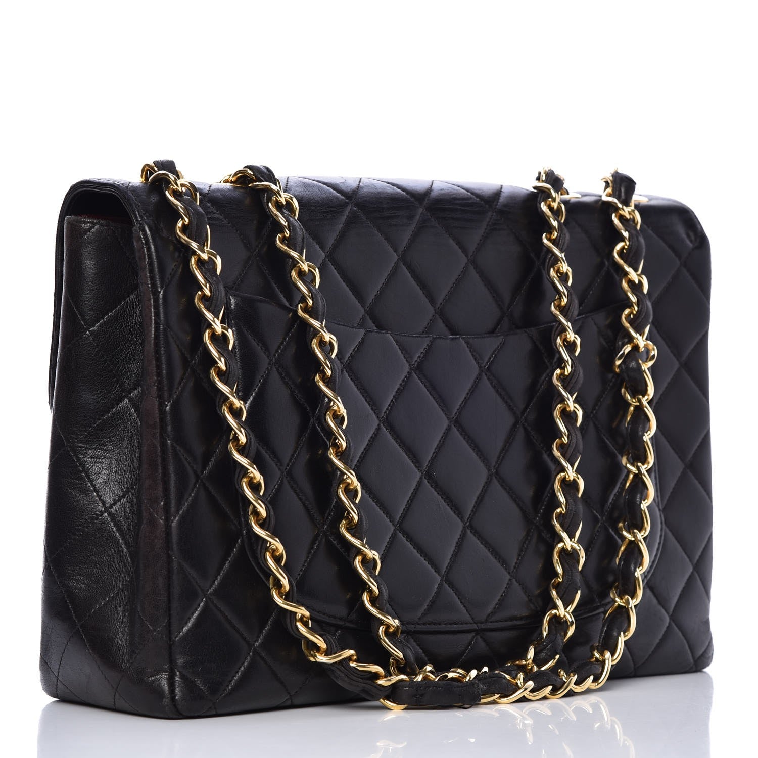 Chanel Lambskin Quilted Jumbo Single Flap Black 3 of 12