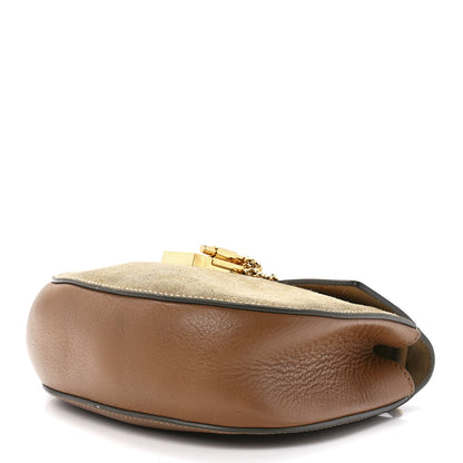 Chloe Suede Smooth Calfskin Drew Shoulder Bag Milky Coffee 8 of 12