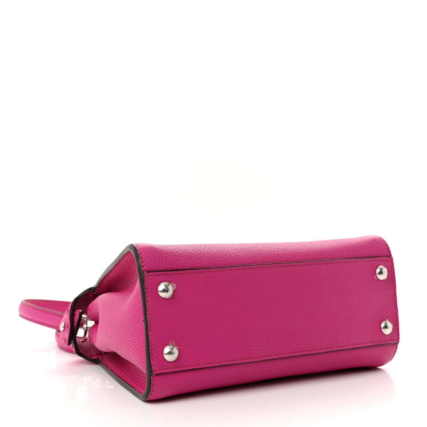 Fendi Vitello Granato Camoscio Selleria Macro Stitchings Mini Peekaboo Iconic Satchel Magenta 4 of 10