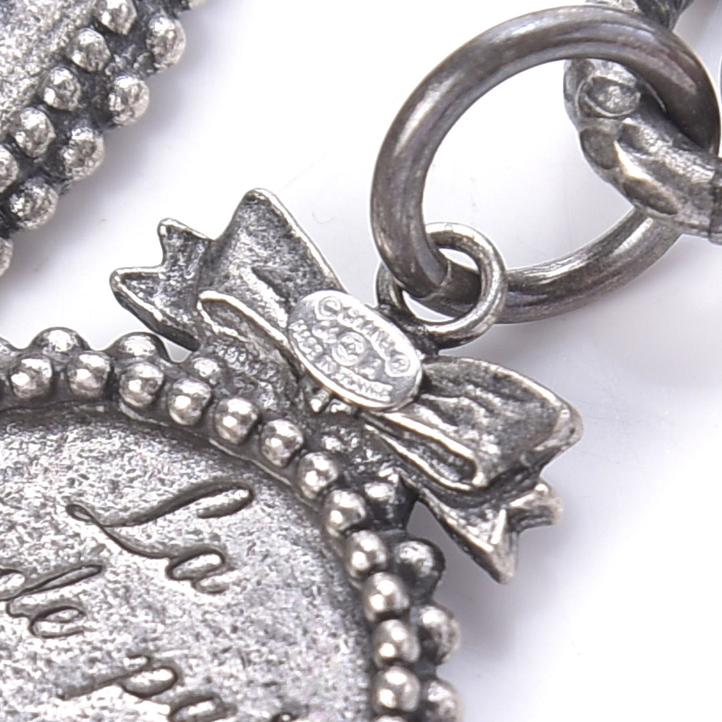 Bead Chain CC Medallion Belt Ruthenium