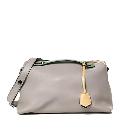 Fendi Vitello Dolce 4 Color Large By The Way Boston Bag Grigio Polvere Multicolor 1 of 16
