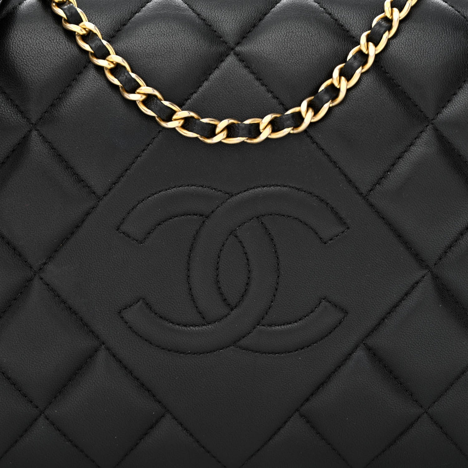 Chanel Lambskin Quilted Medium Diamond CC Flap Black 8 of 12