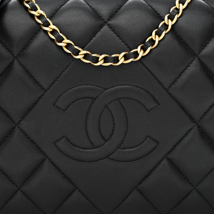 Chanel Lambskin Quilted Medium Diamond CC Flap Black 8 of 12