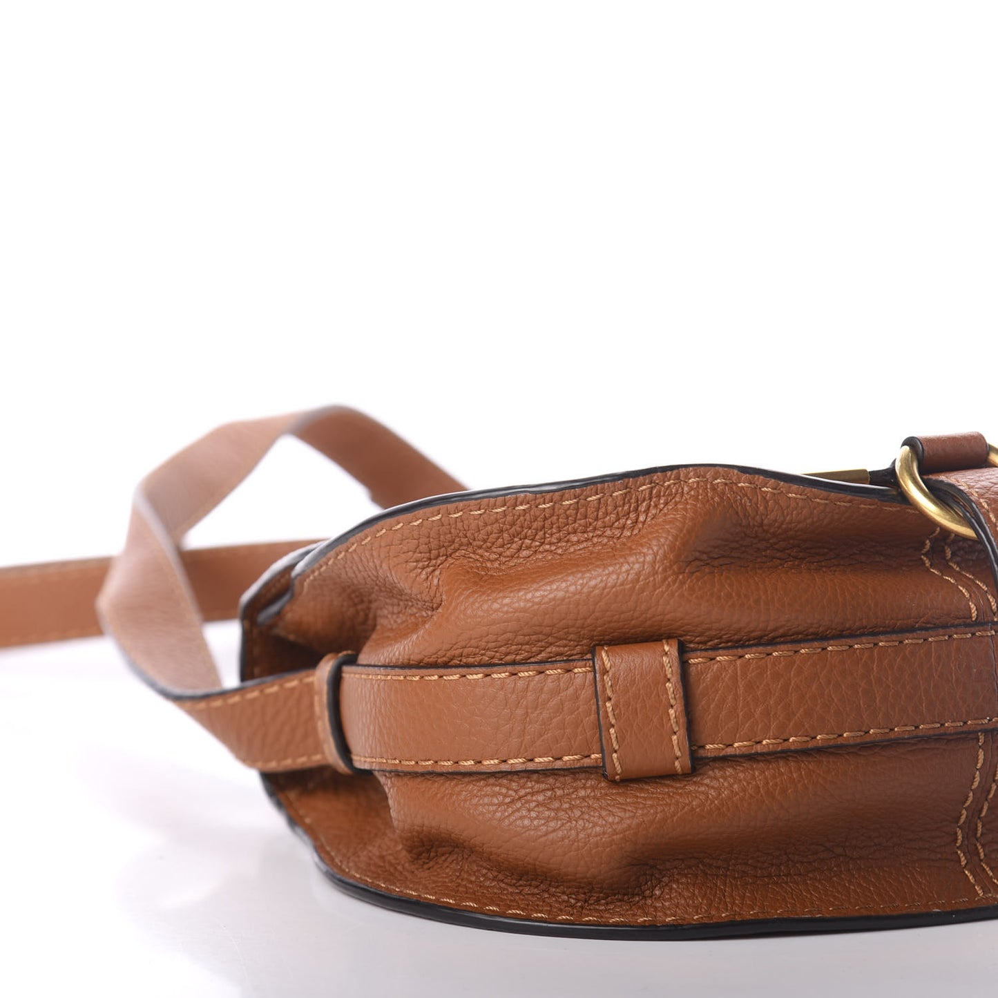 Calfskin Mini Marcie Round Crossbody Bag Tan