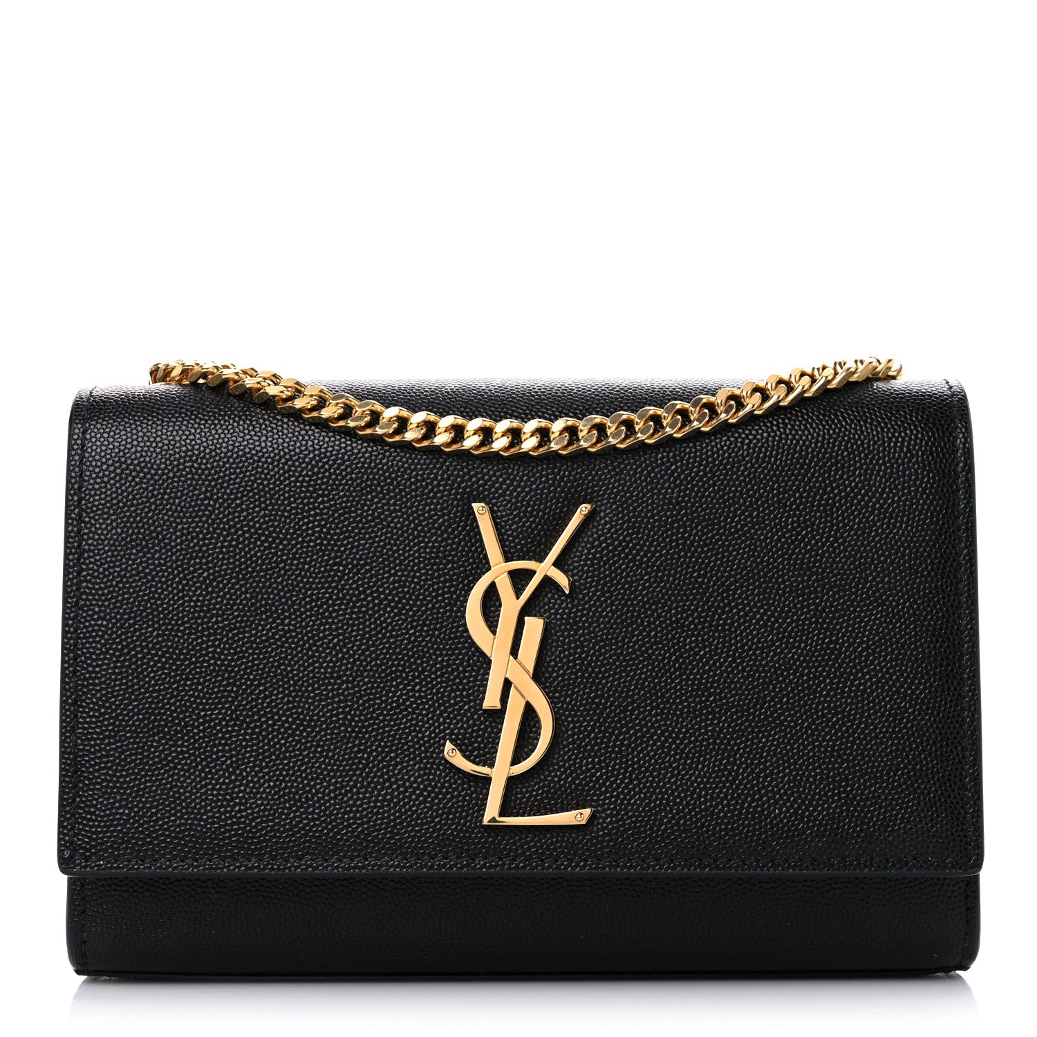 Saint Laurent Grain De Poudre Small Monogram Kate Satchel Black 1 of 12