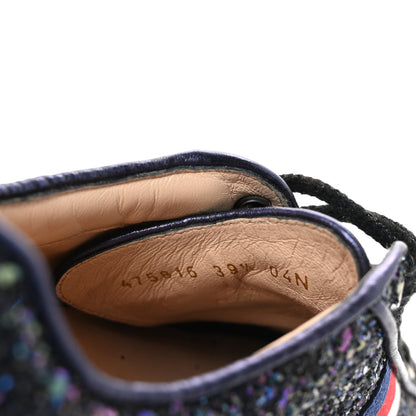 Gucci Glitter Womens Peggy Platform Sneakers 39 Purple 8 of 9