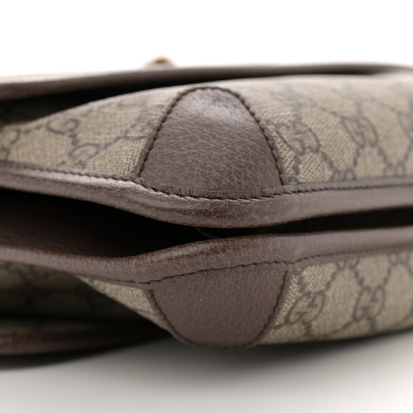 GG Supreme Monogram Web Neo Vintage Double Flap Messenger Bag Beige New Acero