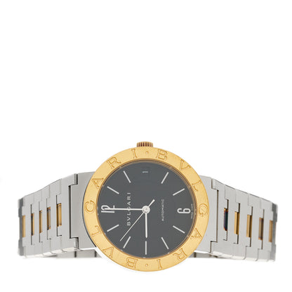 Bulgari Stainless Steel 18K Yellow Gold 33mm Automatic Watch Black 2 of 5