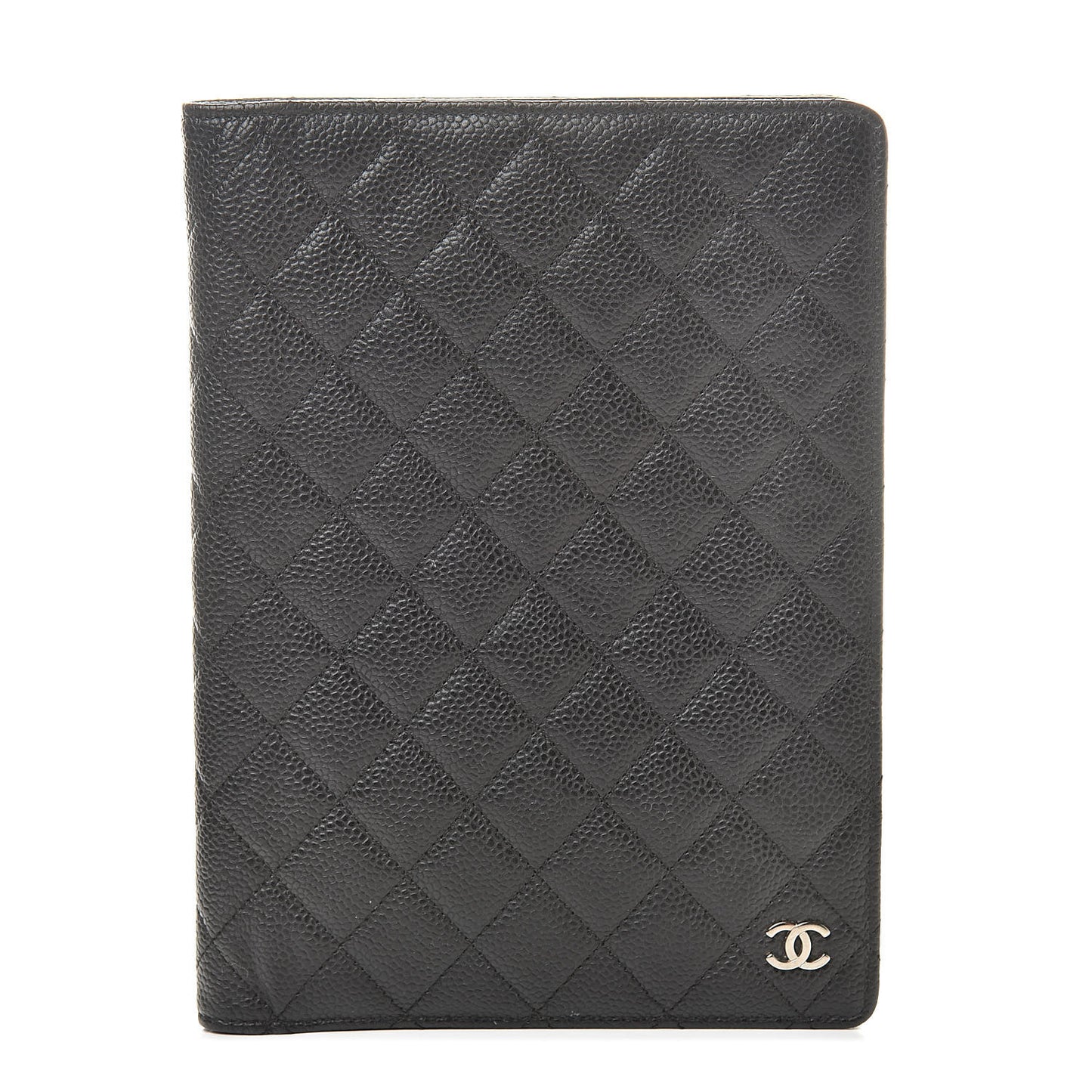 Caviar Quilted Large Agenda Cover Black