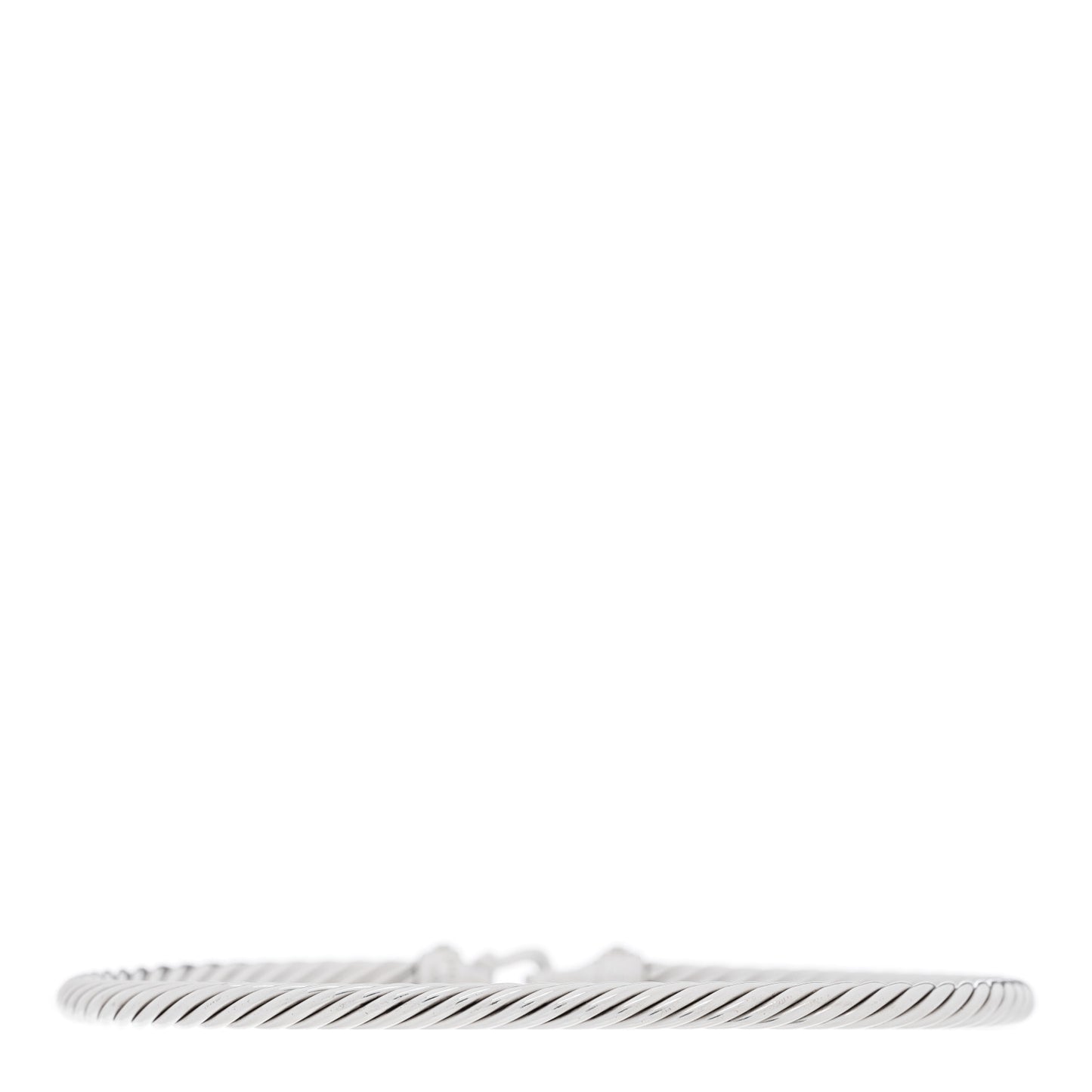 Sterling Silver Diamond 3mm Cable Buckle Bracelet