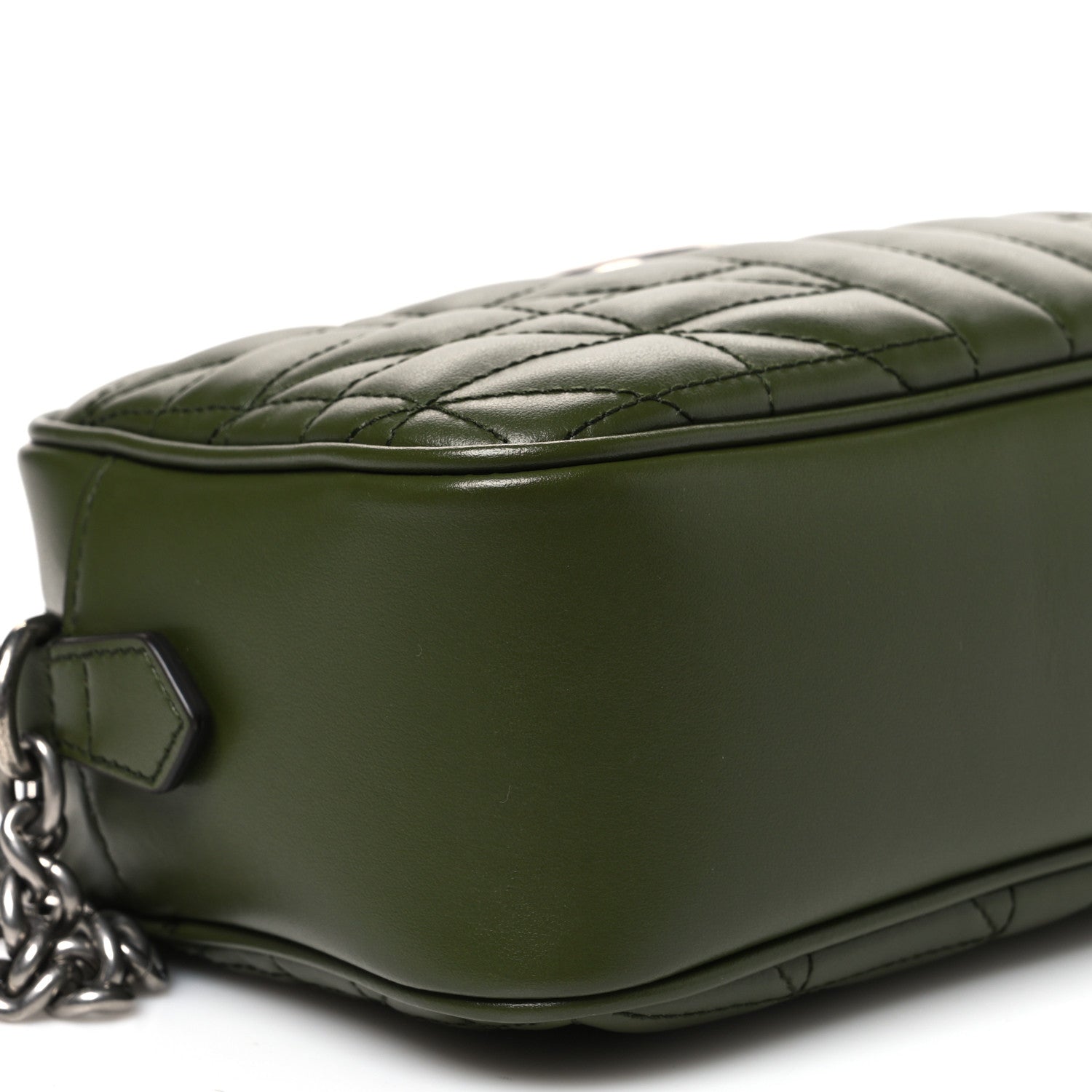 Gucci Calfskin Matelasse Aria Small GG Marmont Chain Shoulder Bag Military Wood 9 of 10