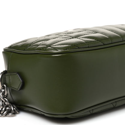 Gucci Calfskin Matelasse Aria Small GG Marmont Chain Shoulder Bag Military Wood 9 of 10