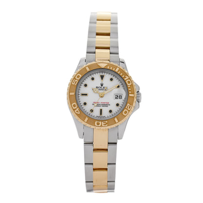 Rolex Stainless Steel 18K Yellow Gold 29mm Oyster Perpetual Date Yacht-Master Watch White 169623 1 of 5