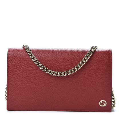 Gucci Dollar Calfskin Medium Betty Chain Wallet Red 1 of 10