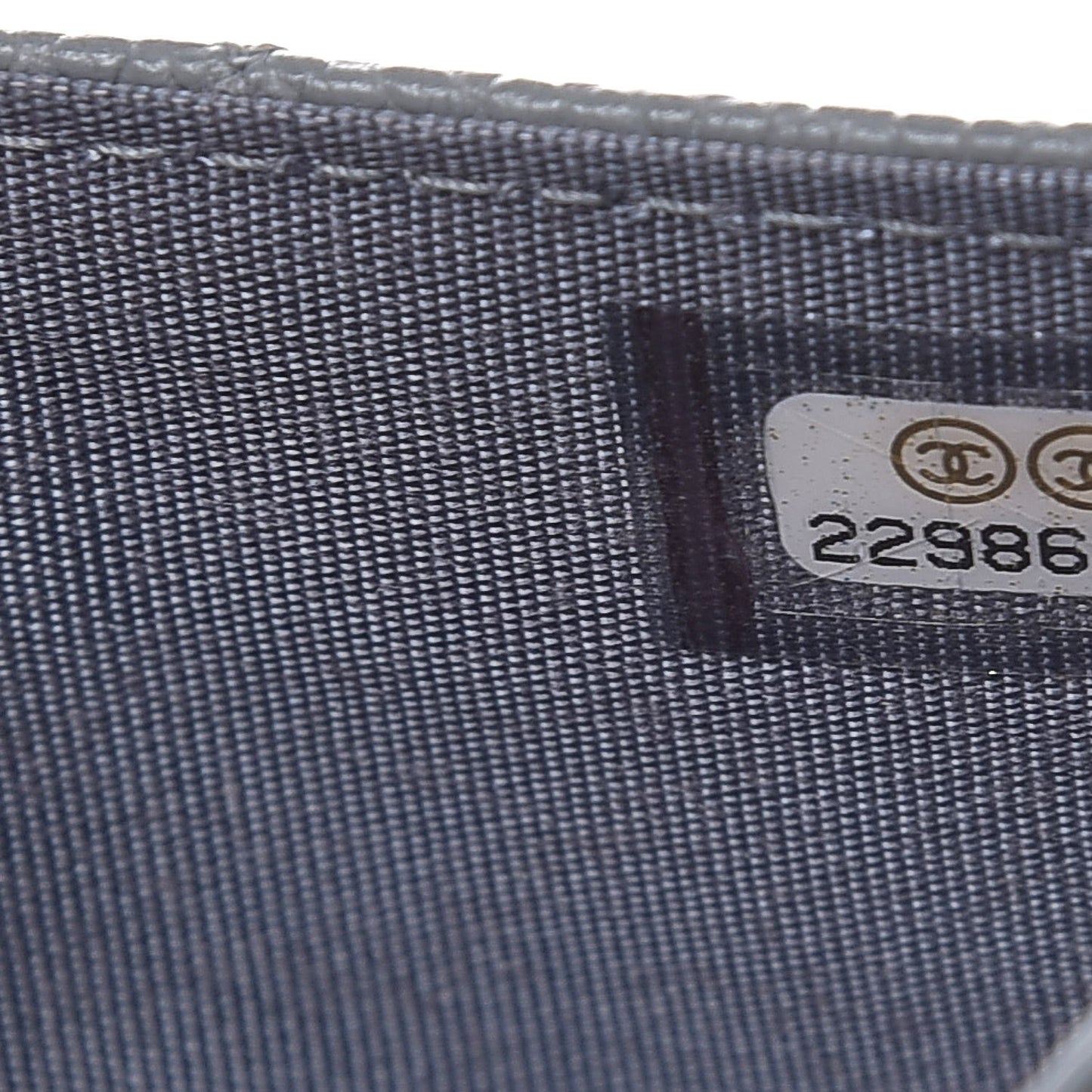 Caviar Quilted Boy Flap Card Holder Grey