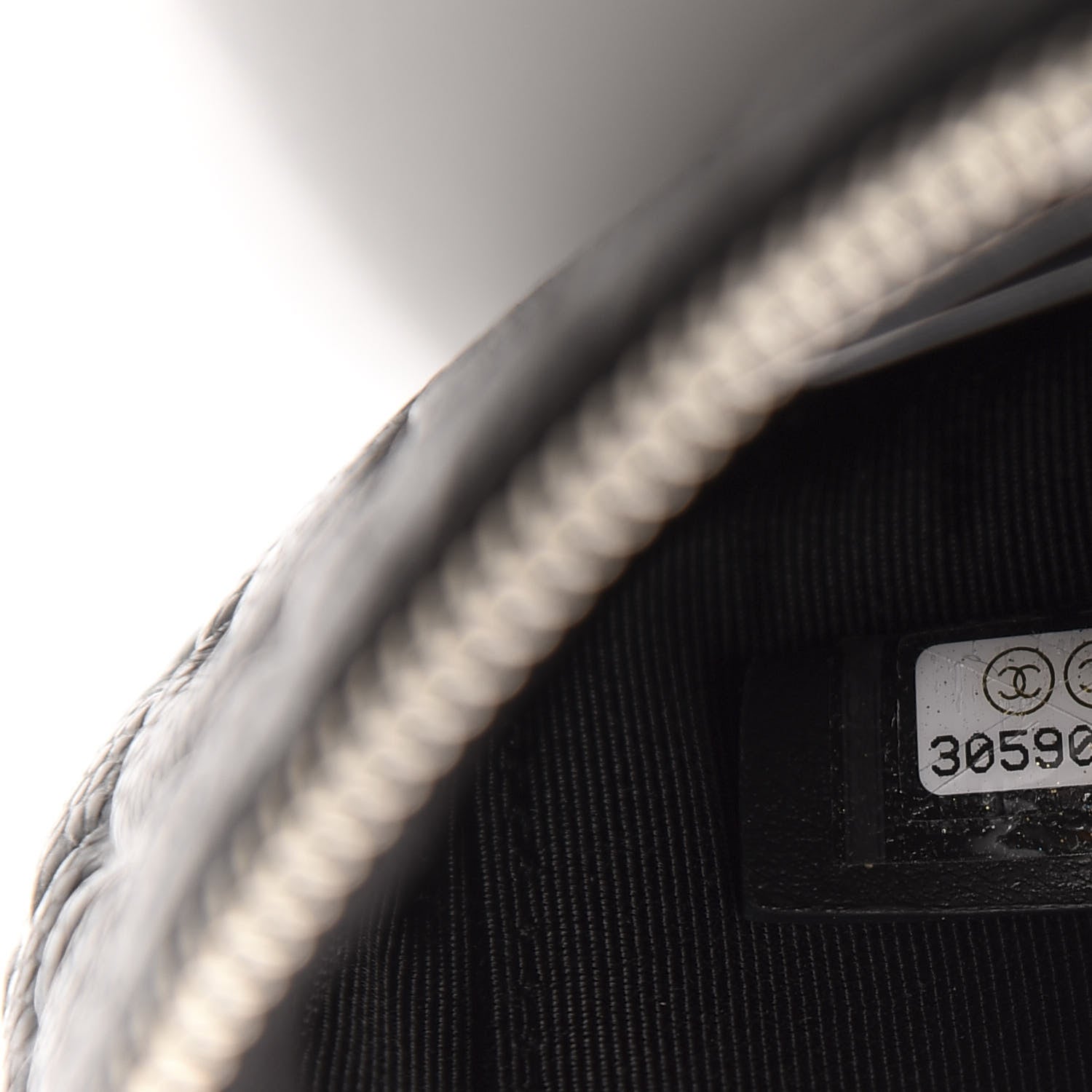 Chanel Caviar Camellia Embossed Cosmetic Pouch Black 7 of 8