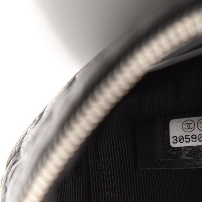 Chanel Caviar Camellia Embossed Cosmetic Pouch Black 7 of 8