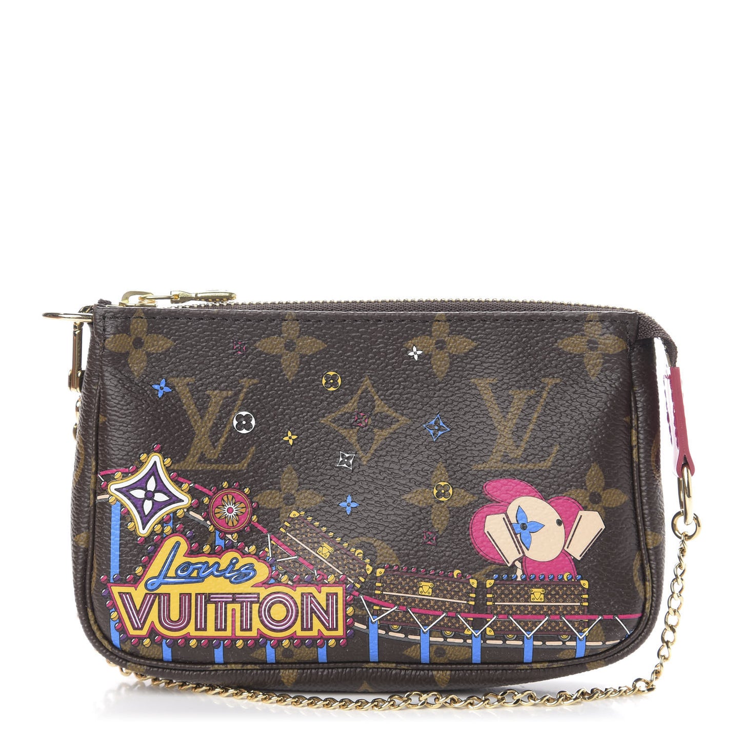 Monogram 2020 Christmas Animation Roller Coaster Mini Pochette Accessories Pivoine