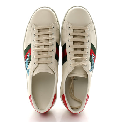 Gucci X FREYA HARTAS Calfskin Miro Soft Web Mythical Creature Embroidered Mens Ace Sneakers 9.5 New Mystic White 2 of 9