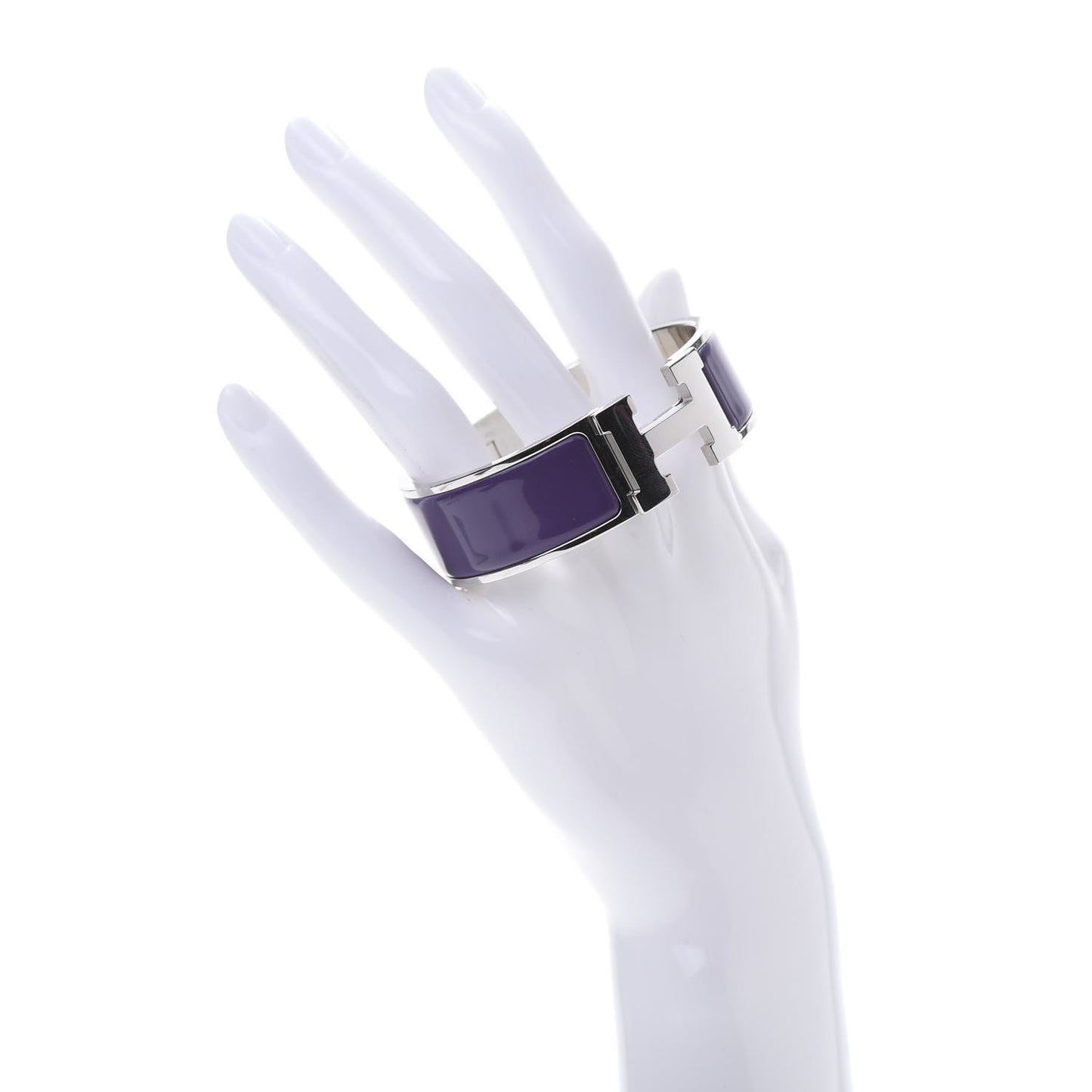 Enamel Wide Clic Clac H Bracelet GM Pourpre