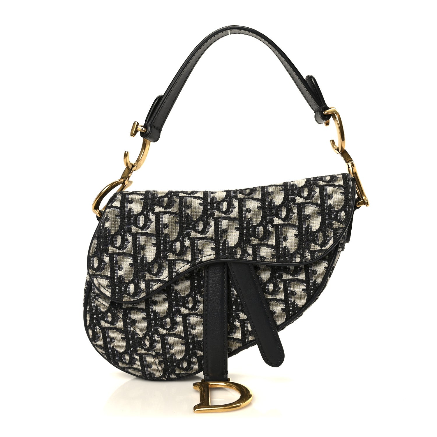 Christian Dior Oblique Mini Saddle Bag Blue 1 of 10