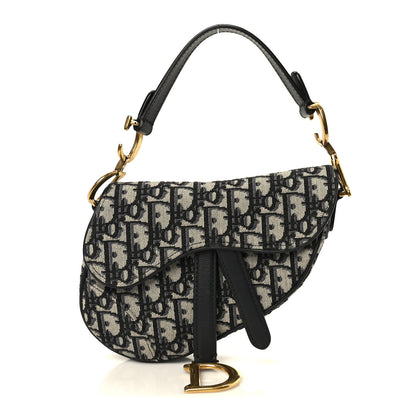 Christian Dior Oblique Mini Saddle Bag Blue 1 of 10