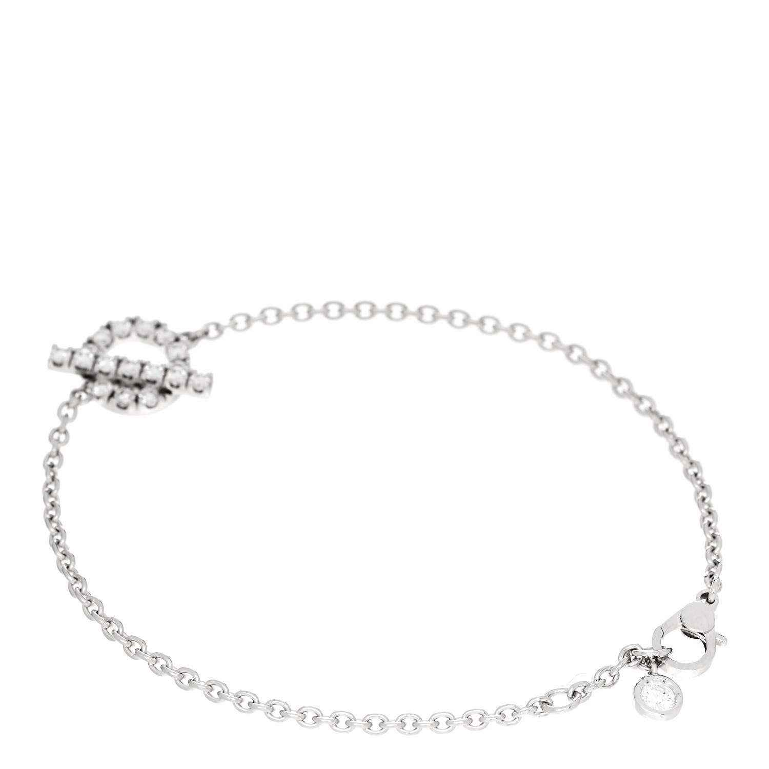 Hermes 18K White Gold Diamond Finesse Bracelet SH 2 of 3