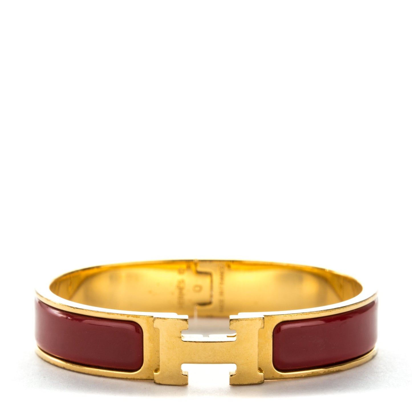 Enamel Narrow Clic Clac H Bracelet GM Rouge H