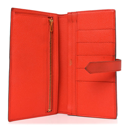 Hermes Epsom Bearn Gusset Wallet Orange Poppy 5 of 7