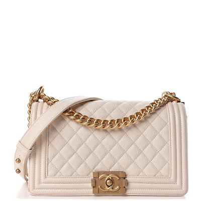 Chanel Caviar Quilted Medium Boy Flap Ivory 1 of 11