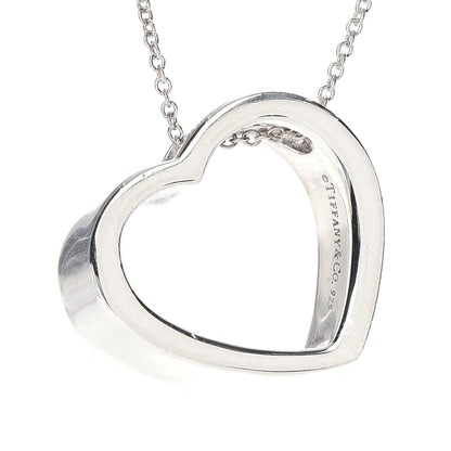 Tiffany Sterling Silver Slanted Heart Pendant Necklace 4 of 6