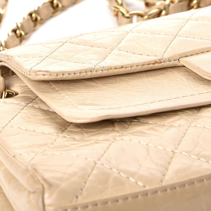 Chanel Aged Calfskin Quilted Accordion Double Flap Beige 14 of 14