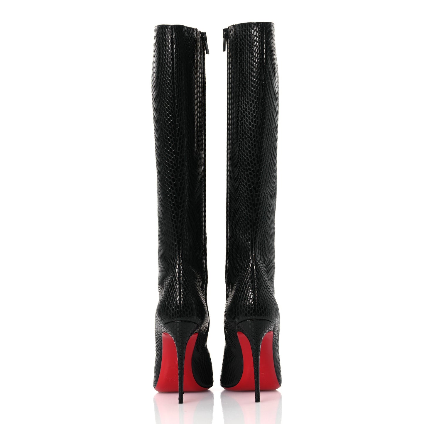 Calfskin Jurassic Embossed Eloisa Botta 100 Knee Boots 38 Black