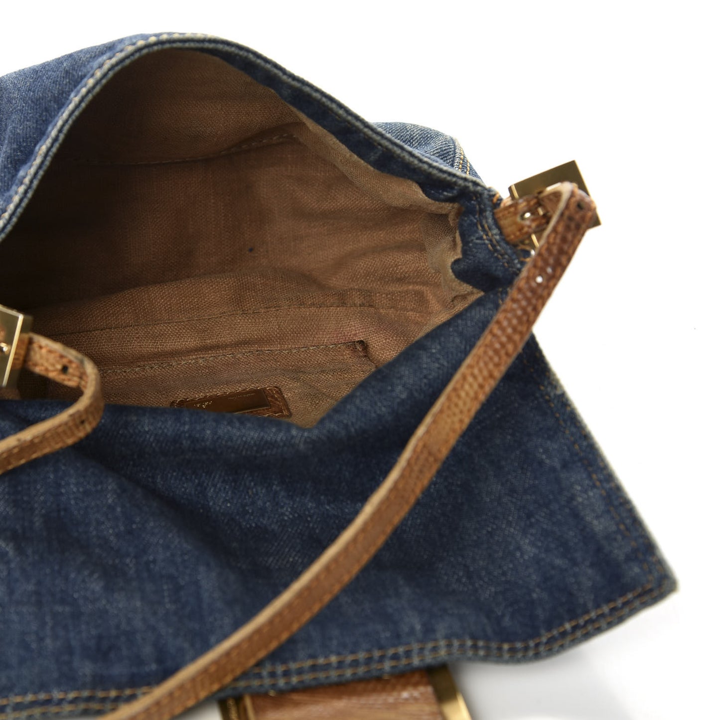 Denim Lizard Mini Mama Baguette Blue