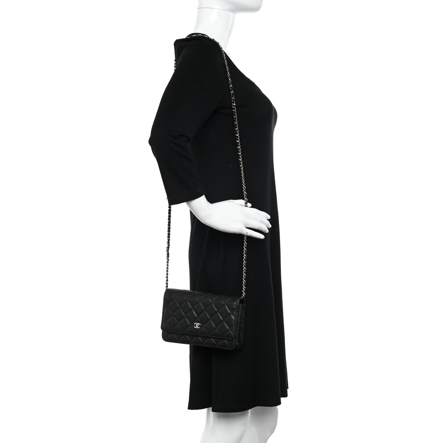 Chanel Caviar Quilted Wallet on Chain WOC Black 2 of 13