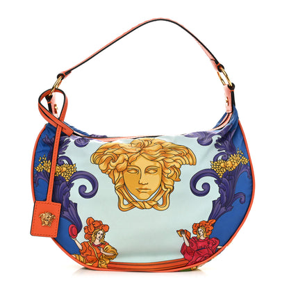 Versace Nylon Calfskin Medusa Renaissance Print Hobo Bag Multicolor 1 of 10