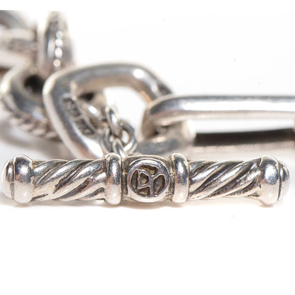 David Yurman Sterling Silver 18K Gold Carnelian Garnet Pearl Cable Charms Necklace 4 of 6