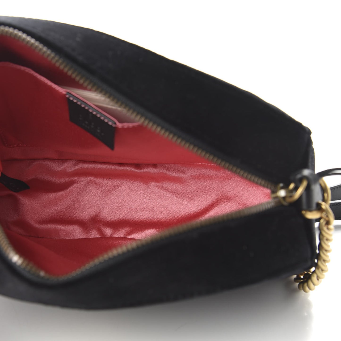 Velvet Matelasse Small GG Marmont Chain Shoulder Bag Black