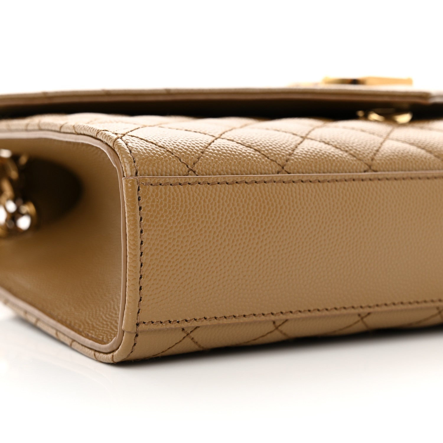 Saint Laurent Grain De Poudre Textured Mixed Matelasse Medium Triquilt Monogram Satchel Old Oil 9 of 12