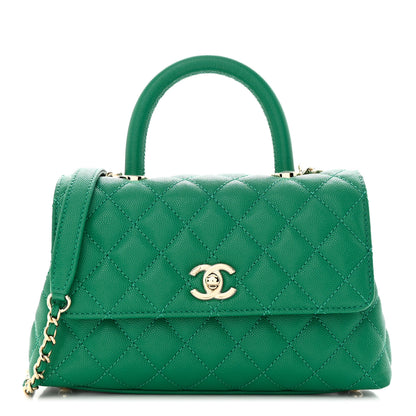 Chanel Caviar Quilted Mini Coco Handle Flap Green 1 of 11