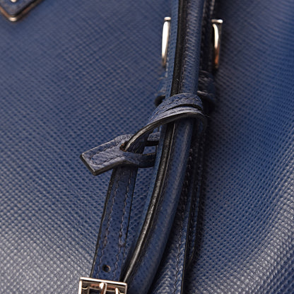 Prada Saffiano Cuir Medium Double Handle Tote Bluette 21 of 28