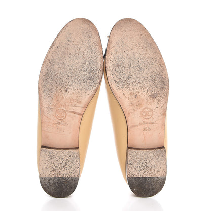 Chanel Lambskin Cap Toe Ballerina Flats 35.5 Beige Black 7 of 11