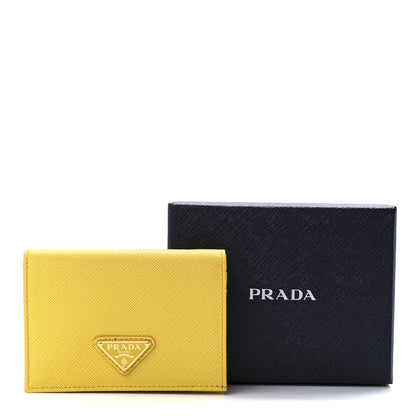 Prada Saffiano Small Wallet Sunny Yellow 11 of 11