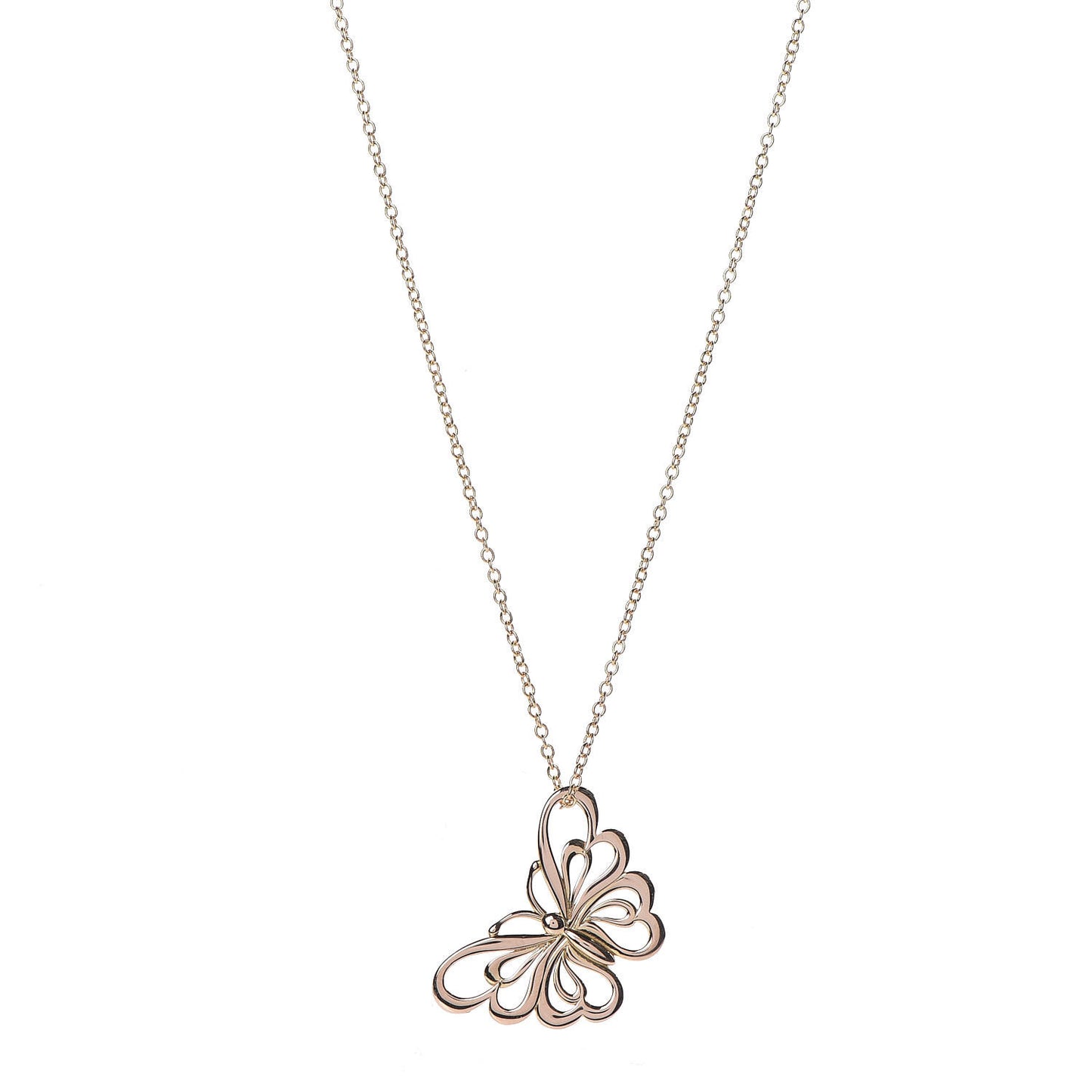 18K Rose Gold Butterfly Pendant Necklace